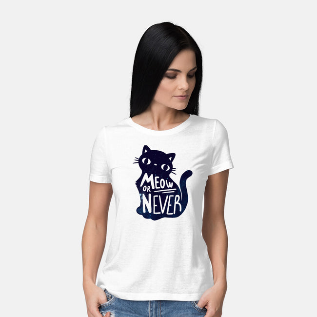 Meow or Never-womens basic tee-NemiMakeit