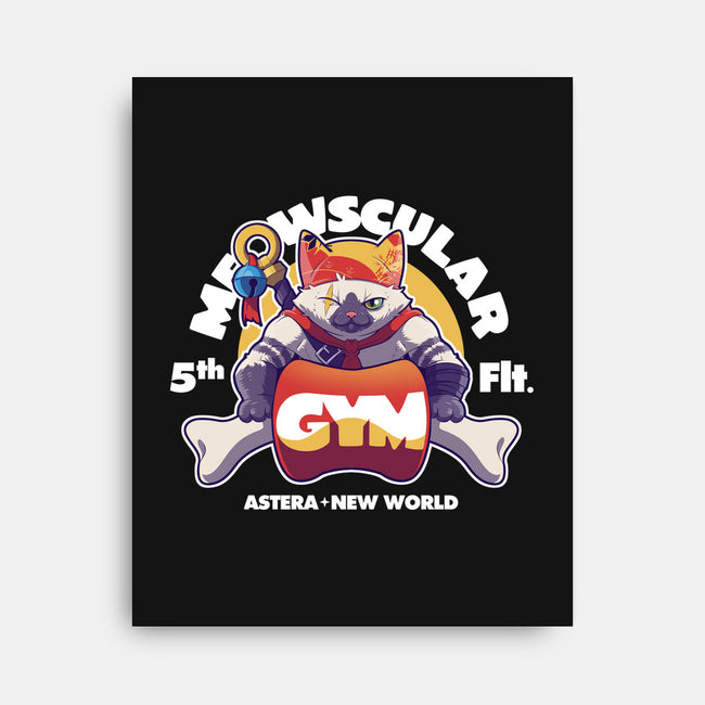 Meowscular Gym-none stretched canvas-KindaCreative