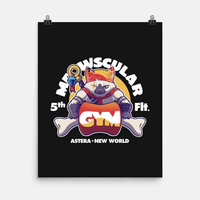 Meowscular Gym-none matte poster-KindaCreative