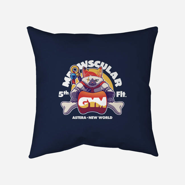 Meowscular Gym-none removable cover w insert throw pillow-KindaCreative