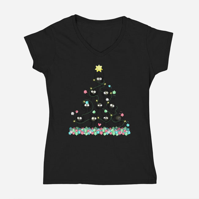 Merry Dusty Christmas!-womens v-neck tee-soulful