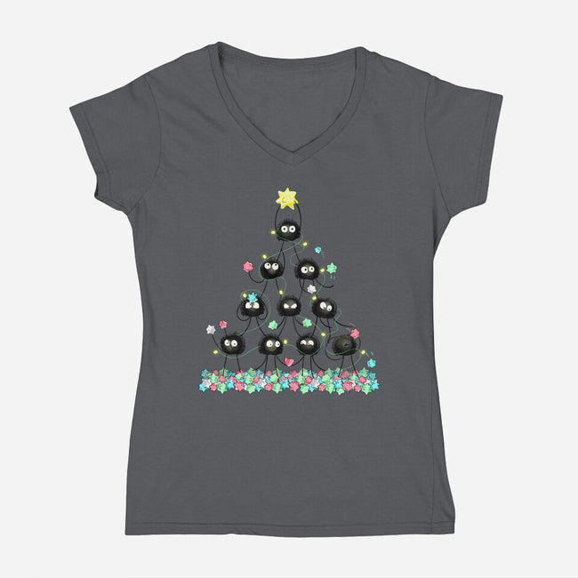 Merry Dusty Christmas!-womens v-neck tee-soulful