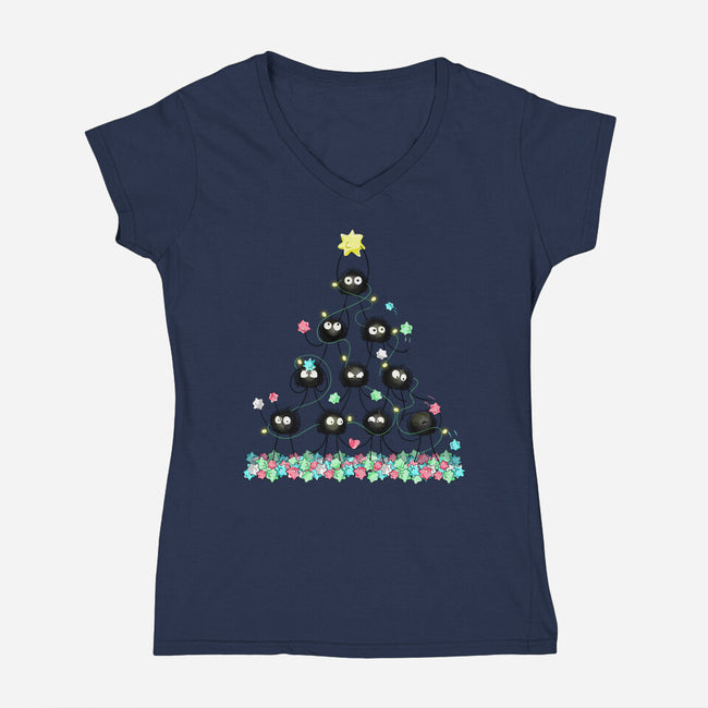 Merry Dusty Christmas!-womens v-neck tee-soulful