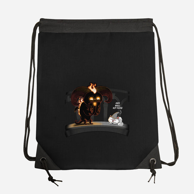 Mew Shall Not Pass-none drawstring bag-queenmob