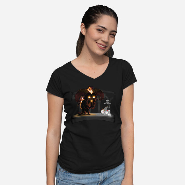 Mew Shall Not Pass-womens v-neck tee-queenmob