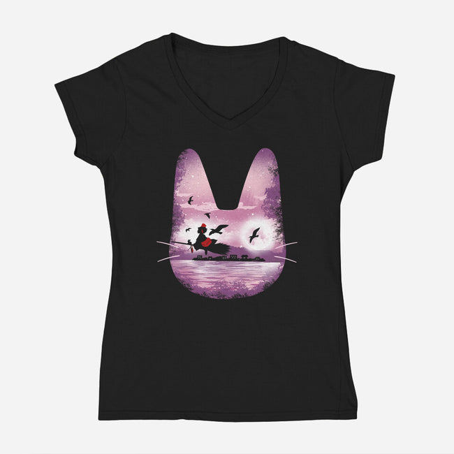 Midnight Delivery-womens v-neck tee-dandingeroz