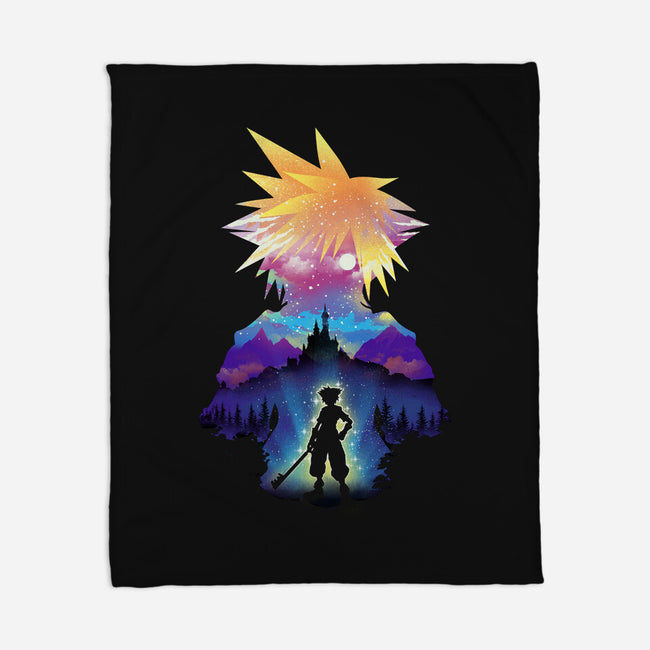 Midnight Hearts-none fleece blanket-dandingeroz