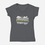 Min at Work-womens v-neck tee-trheewood