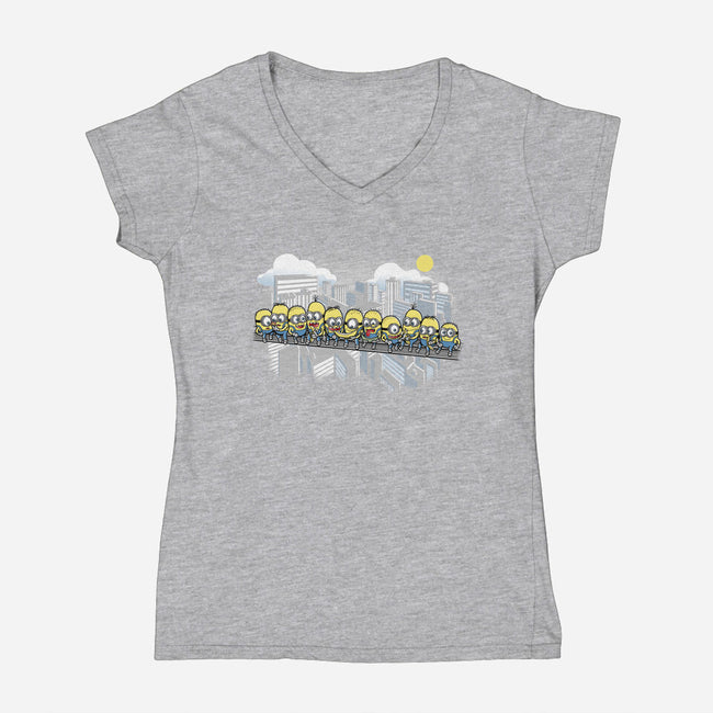 Min at Work-womens v-neck tee-trheewood