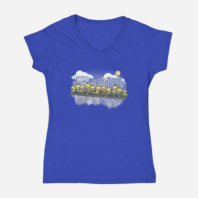 Min at Work-womens v-neck tee-trheewood