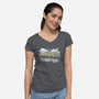 Min at Work-womens v-neck tee-trheewood