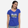 Min at Work-womens v-neck tee-trheewood