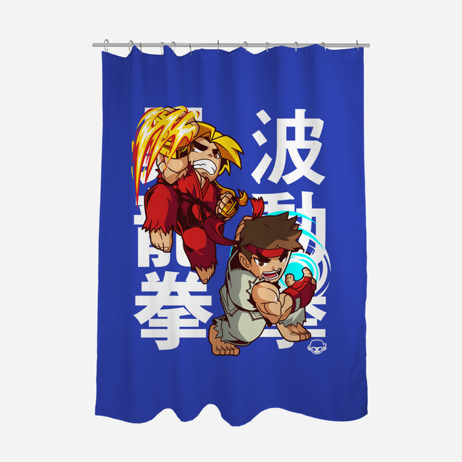 Mini Fighters-none polyester shower curtain-mankeeboi