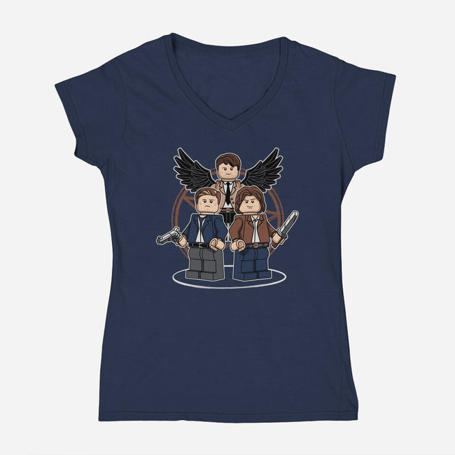 Mini Hunters-womens v-neck tee-Matt Parsons