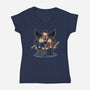 Mini Hunters-womens v-neck tee-Matt Parsons