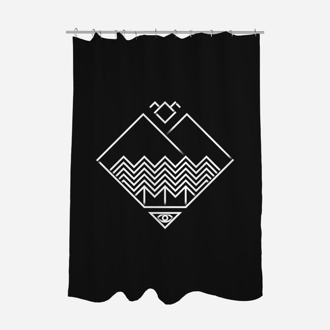 Minimal Peaks-none polyester shower curtain-spike00