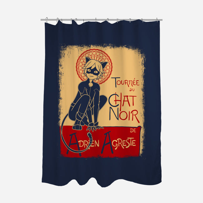 Miraculous Chat-none polyester shower curtain-GallifreyaDs