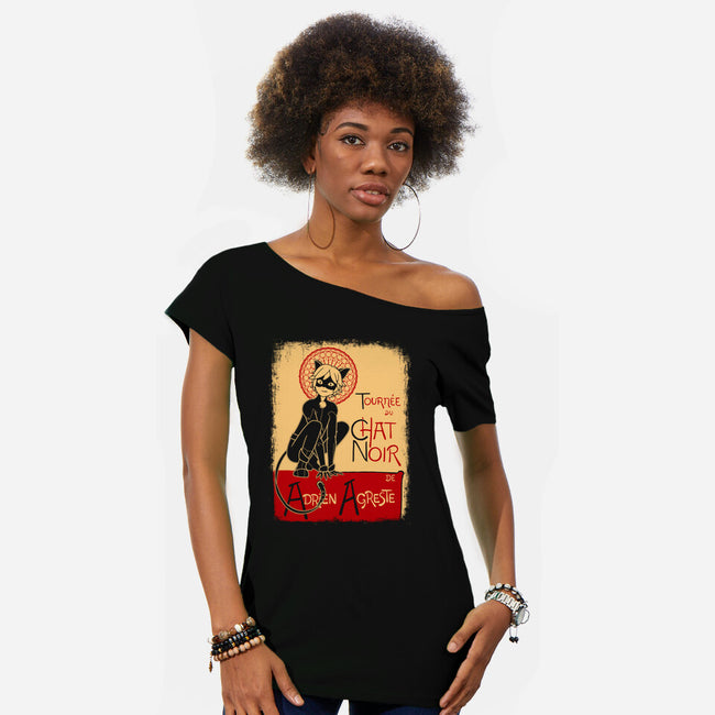 Miraculous Chat-womens off shoulder tee-GallifreyaDs