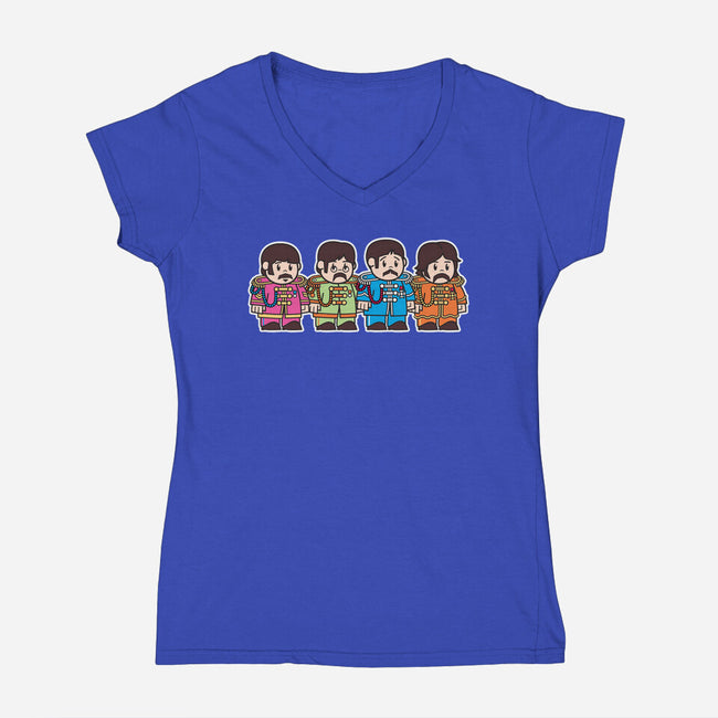Mitesized Beatles-womens v-neck tee-Nemons