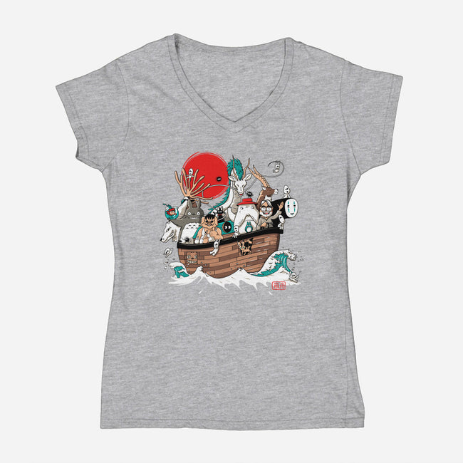 Miyazaki's Ark-womens v-neck tee-ducfrench