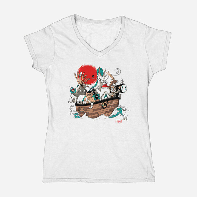 Miyazaki's Ark-womens v-neck tee-ducfrench