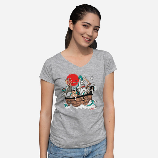 Miyazaki's Ark-womens v-neck tee-ducfrench