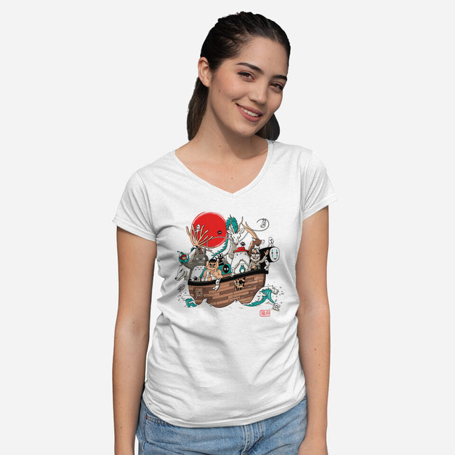 Miyazaki's Ark-womens v-neck tee-ducfrench
