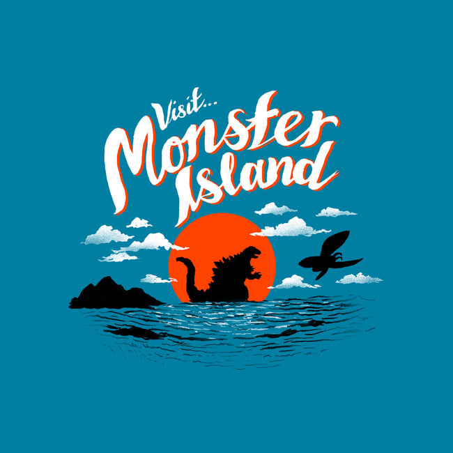 Monster Island-none polyester shower curtain-AustinJames