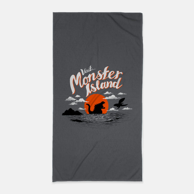 Monster Island-none beach towel-AustinJames