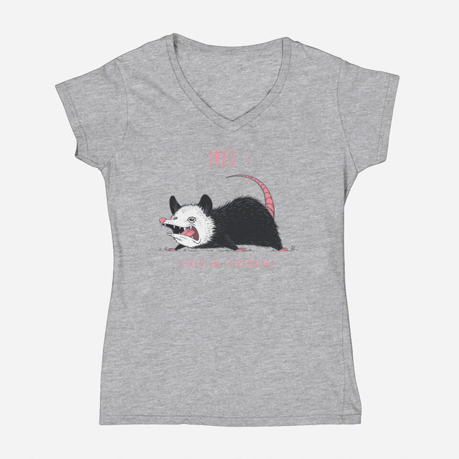 Mood Possum-womens v-neck tee-ChocolateRaisinFury