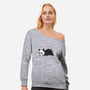 Mood Possum-womens off shoulder sweatshirt-ChocolateRaisinFury