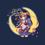 Moon Light Samurai-womens v-neck tee-Coinbox Tees