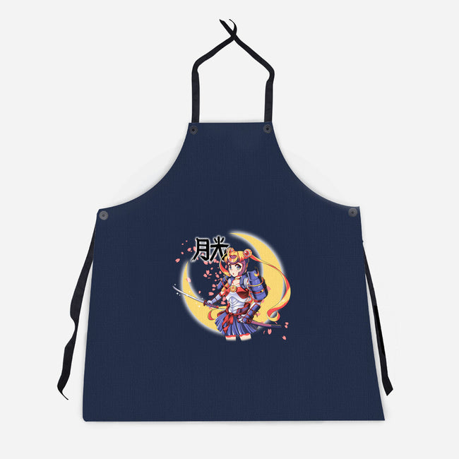 Moon Light Samurai-unisex kitchen apron-Coinbox Tees