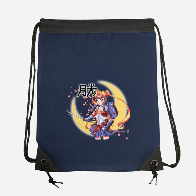 Moon Light Samurai-none drawstring bag-Coinbox Tees
