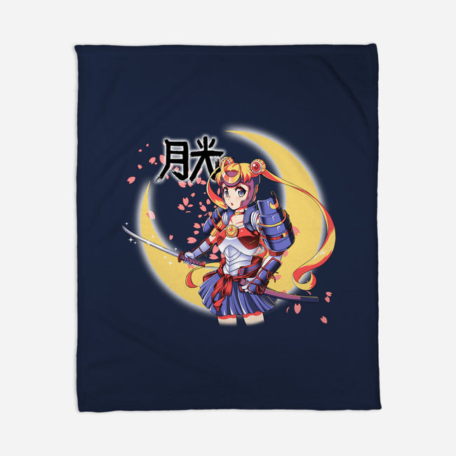 Moon Light Samurai-none fleece blanket-Coinbox Tees