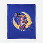 Moon Light Samurai-none fleece blanket-Coinbox Tees