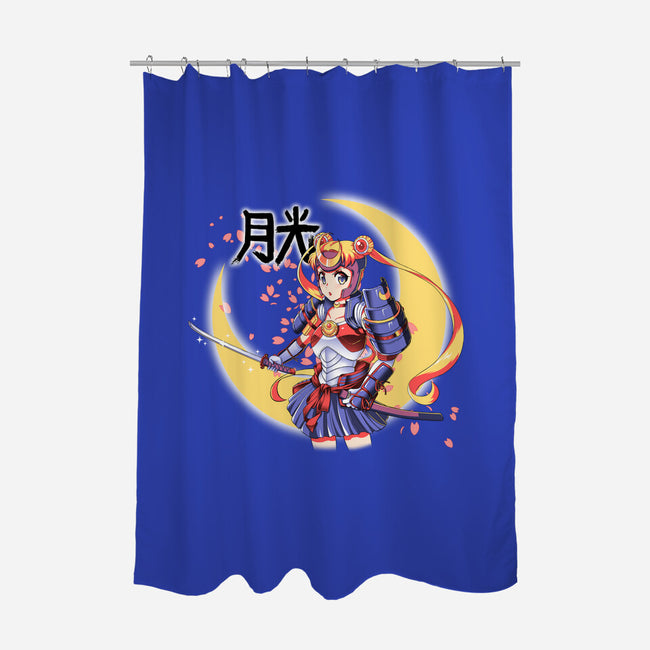 Moon Light Samurai-none polyester shower curtain-Coinbox Tees