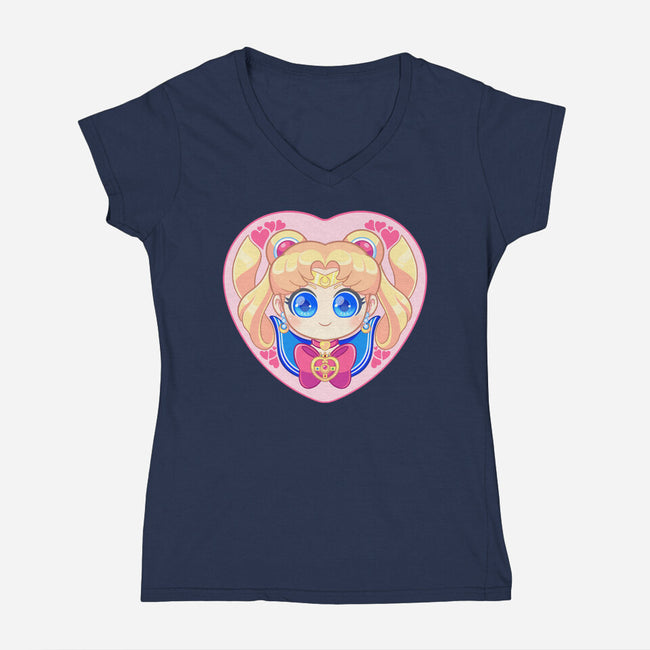 Moon Love-womens v-neck tee-strawberryquiche