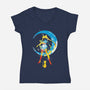 Moon Splash-womens v-neck tee-kharmazero