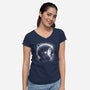 Moon's Helmet-womens v-neck tee-Ramos
