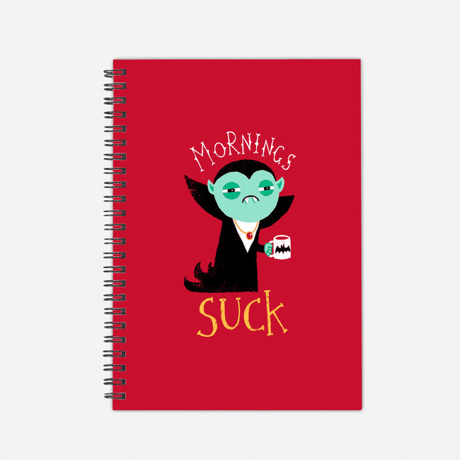 Mornings Suck-none dot grid notebook-DinoMike