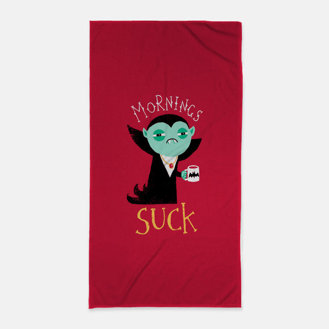 Mornings Suck-none beach towel-DinoMike