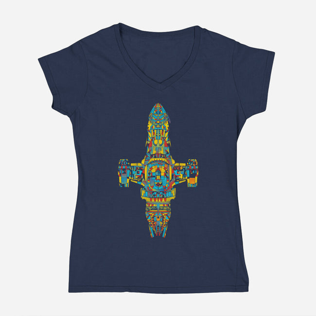 Mosaic on the Wind-womens v-neck tee-kharmazero