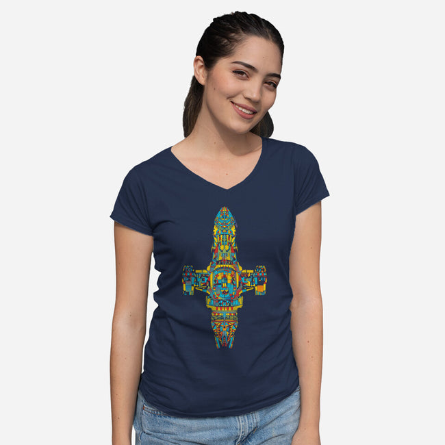 Mosaic on the Wind-womens v-neck tee-kharmazero