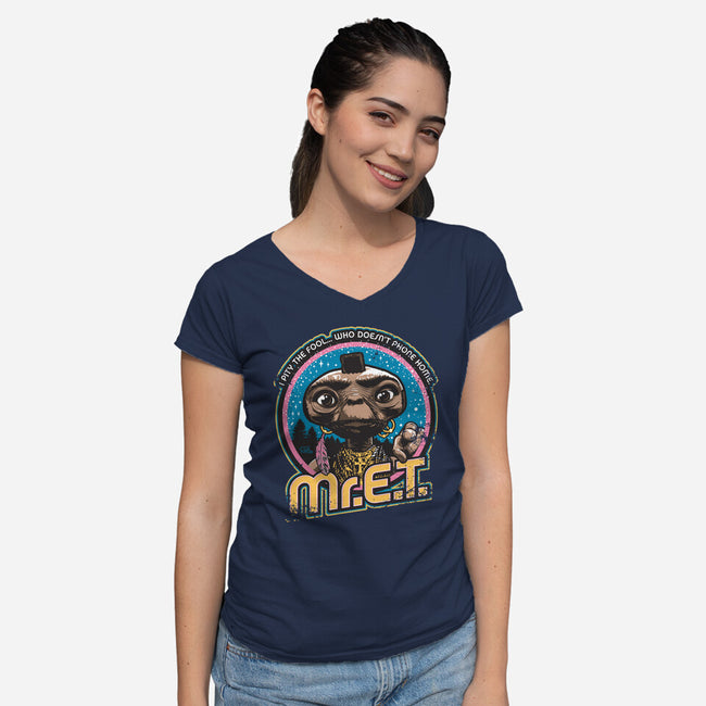 Mr. E.T.-womens v-neck tee-Captain Ribman