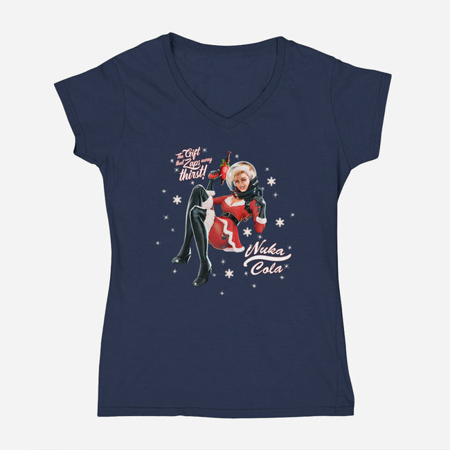 Mrs. Nuka Claus-womens v-neck tee-steevinlove