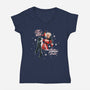 Mrs. Nuka Claus-womens v-neck tee-steevinlove