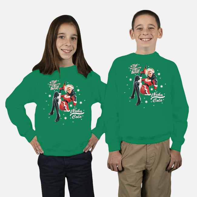 Mrs. Nuka Claus-youth crew neck sweatshirt-steevinlove
