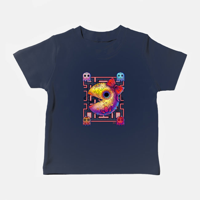 Ms Pac Muertos-baby basic tee-MoniWolf