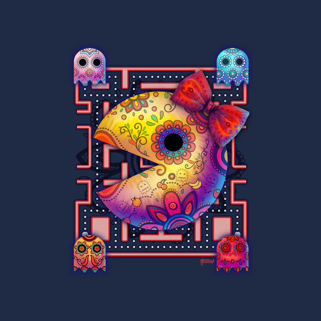 Ms Pac Muertos-none removable cover w insert throw pillow-MoniWolf
